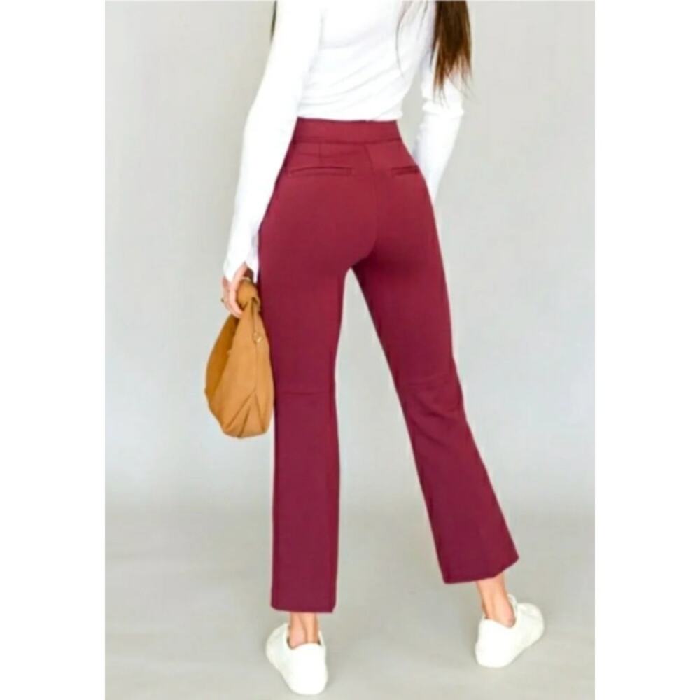 Spanx The Perfect Pant Kick Flare Red Ponte Knit Med